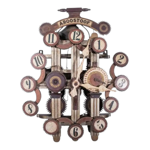 19th Century American Folk Art Wall Clock, Circa 1875, Maine