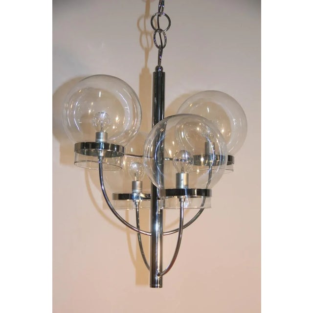 Metal Italian Glass Globes Chandelier, 1970s For Sale - Image 7 of 11