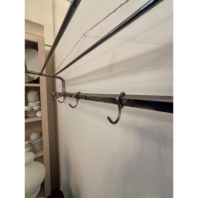 Art Deco Wall-Mounted Coat Rack in Chrome, 1930s For Sale - Image 3 of 6