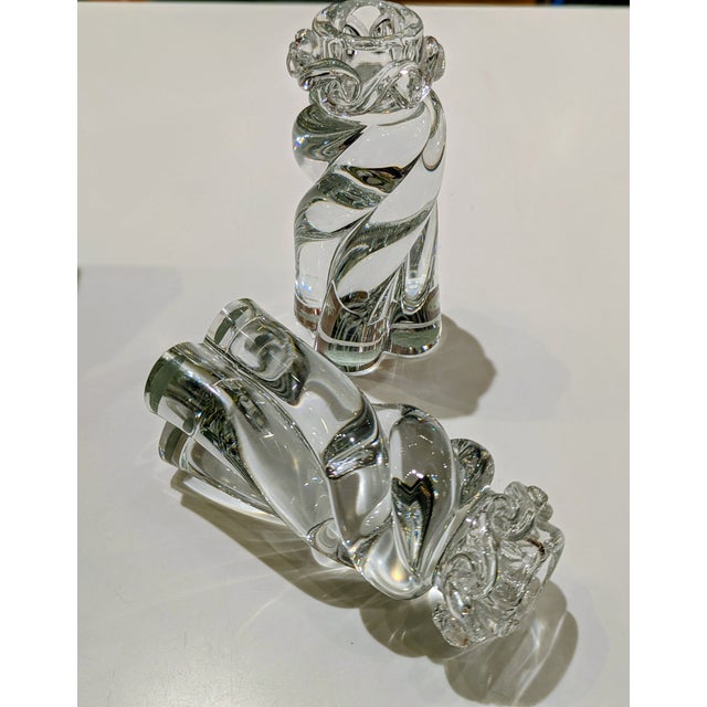 Mid 20th Century Baccarat Bambou Tors Crystal Candlesticks (Pair) For Sale - Image 5 of 6