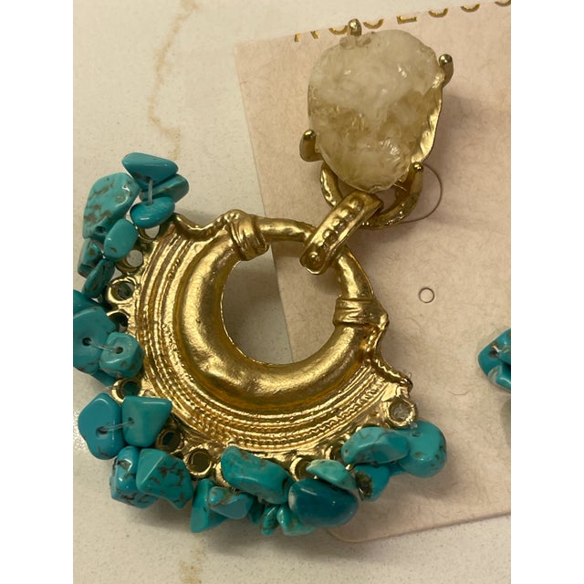 1950s Turquoise Fun Earrings For Sale - Image 5 of 5