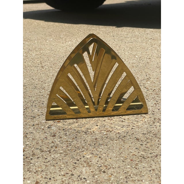 2010s Contemporary Gold-Tone Geometric Napkin Holder For Sale - Image 5 of 6