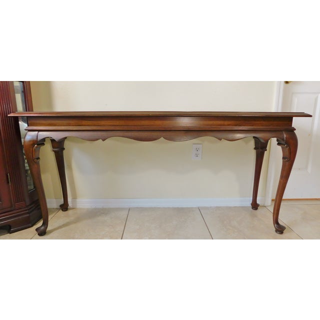Ethan Allen Court Queen Anne Solid Cherry Wood Console Table