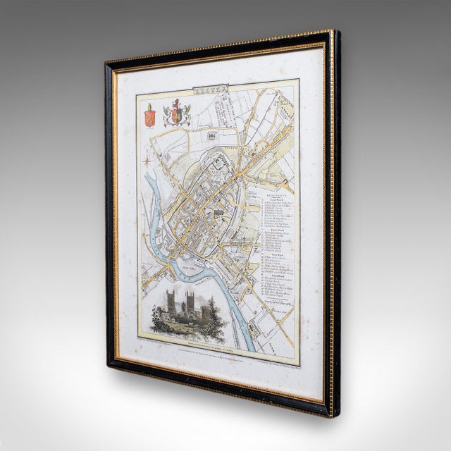 Traditional Antique City of Exeter Map, English, Framed, Atlas Excerpt, Georgian, Circa 1805 For Sale - Image 3 of 10
