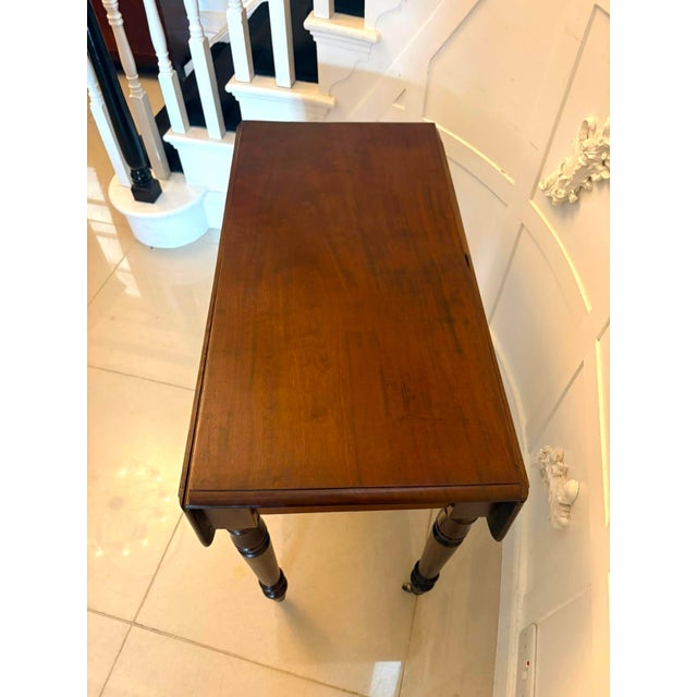 Brown Antique Victorian Mahogany Pembroke Drop Leaf Dining Table, 1860s For Sale - Image 8 of 14