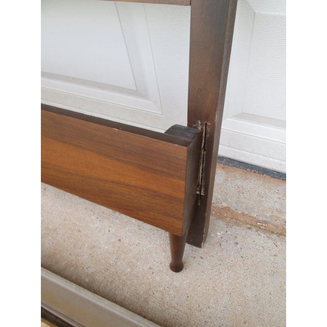 Mid Century Modern Walnut Bed Headboard Footboard Full For Sale - Image 10 of 17