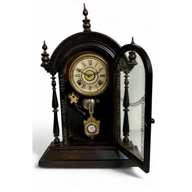 Antique American Welch Spring & Co 8 Day Parepa Mantle Clock | Chairish