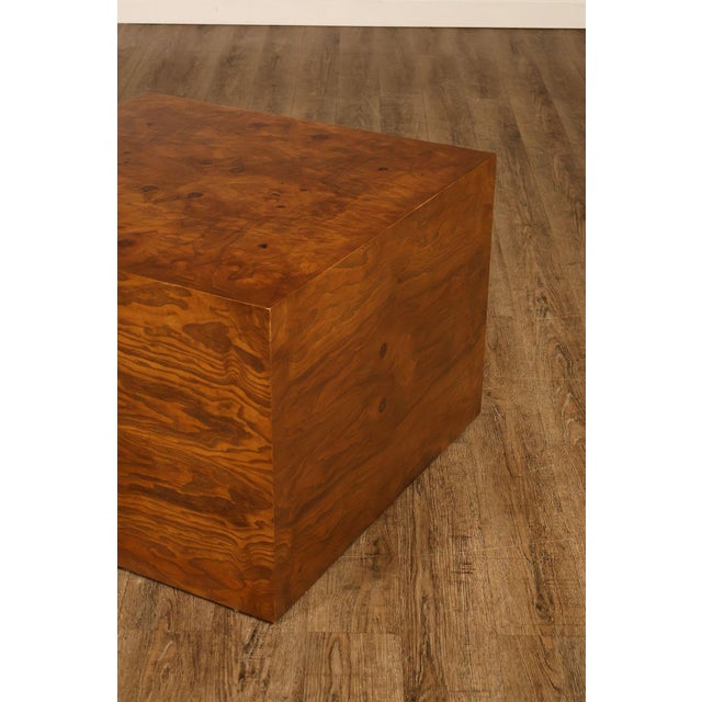 Mid 20th Century Thayer Coggin Milo Baughman Mid Century Modern Burl Wood Cube Side Table For Sale - Image 11 of 18