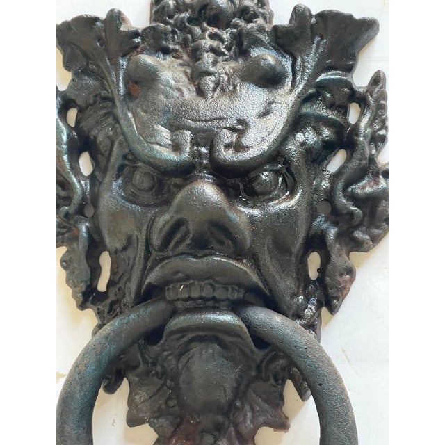 Late 19th Century Antique 19 Th C French Iron Door Knocker Rococo Style For Sale - Image 5 of 5