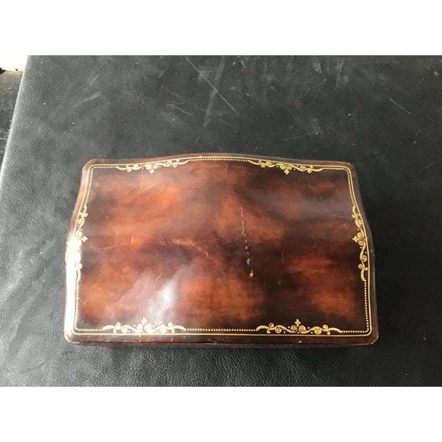 Brown 1960s Italian Leather Box For Sale - Image 8 of 12