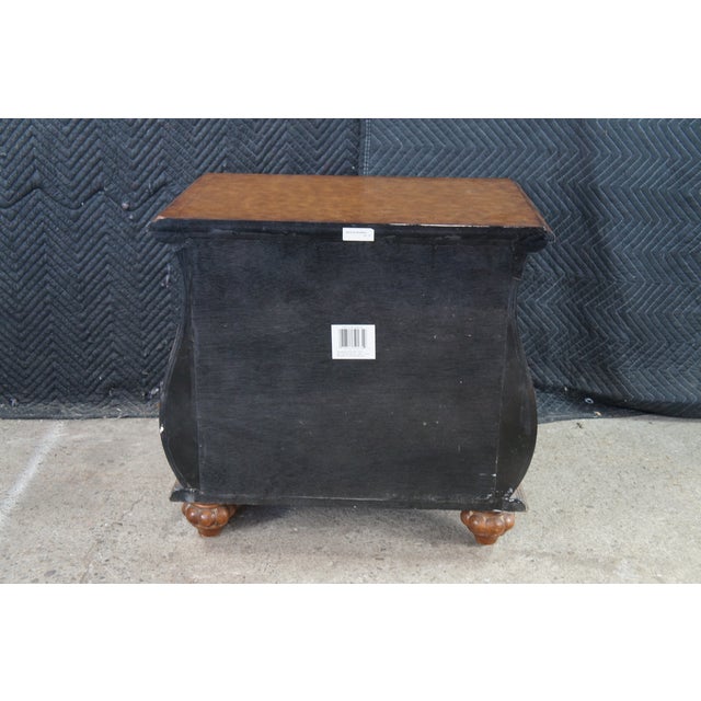Late 20th Century French Louis XVI Tooled Leather Bombe Chests Dressers Side Table Nightstands For Sale - Image 11 of 14