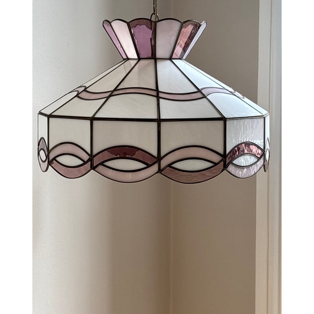 1970s Revival Slag Glass Pendant Light For Sale - Image 18 of 18