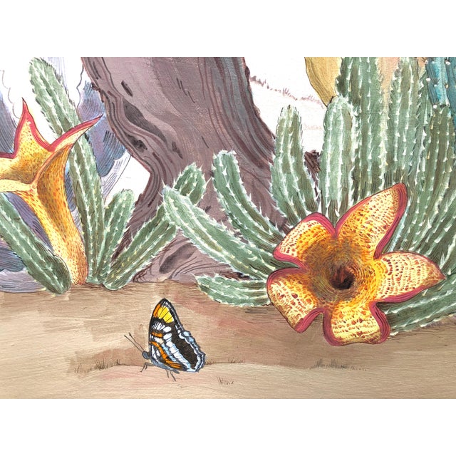 "Sonoran Oasis" Desert Owl Painting in the Chinoiserie Style by Allison Cosmos For Sale In Philadelphia - Image 6 of 9