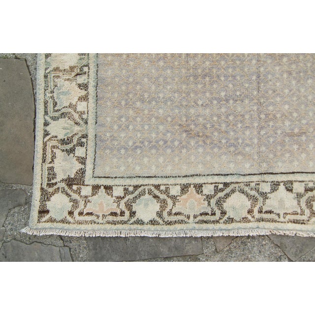 Textile 1950s Neutral Wool Pile Hand-Knotted Rug - 4’7” X 7’4” For Sale - Image 7 of 11