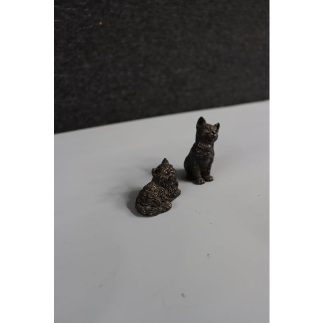 Traditional Pair of Sterling Silver Cat Figurines For Sale - Image 3 of 9