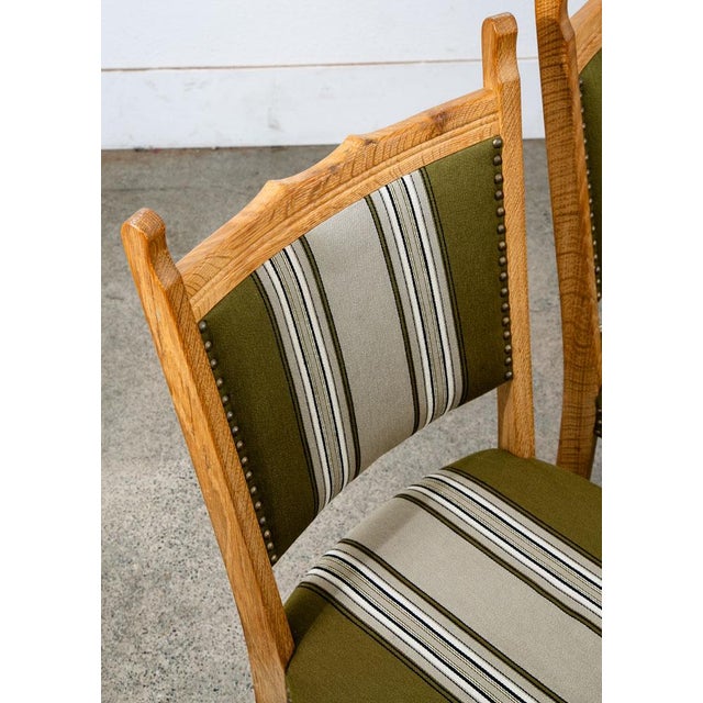 Mid Century Danish Modern Dining Chairs Set 4 Attributed to Henning Kjaernulf White Oak Green For Sale In Sacramento - Image 6 of 11