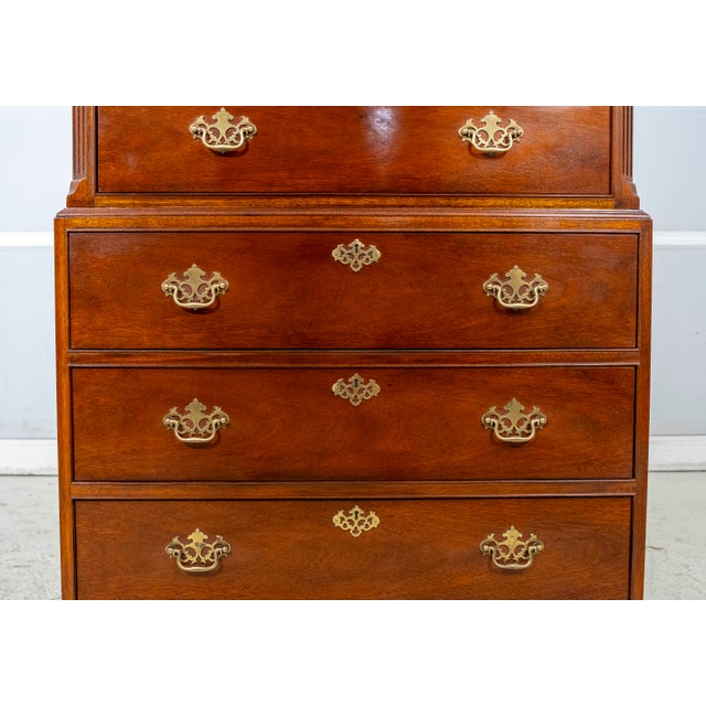 Baker Mahogany Chippendale Style Chest on Chest For Sale - Image 15 of 18