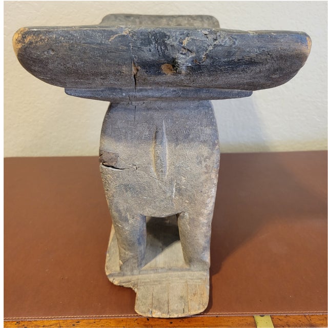 Traditional Antique Ashanti Carved Elephant Stool For Sale - Image 3 of 5