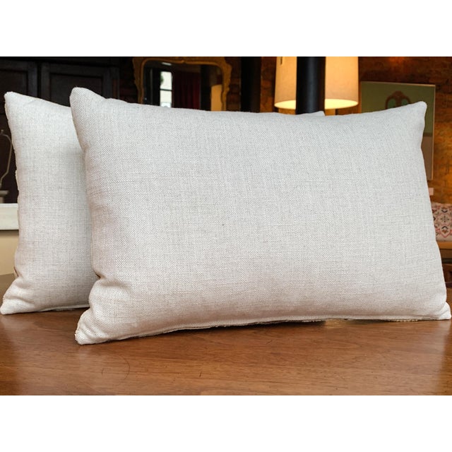 Custom Pillows With Clarence House Cut Velvet Fabric - A Pair For Sale - Image 12 of 14