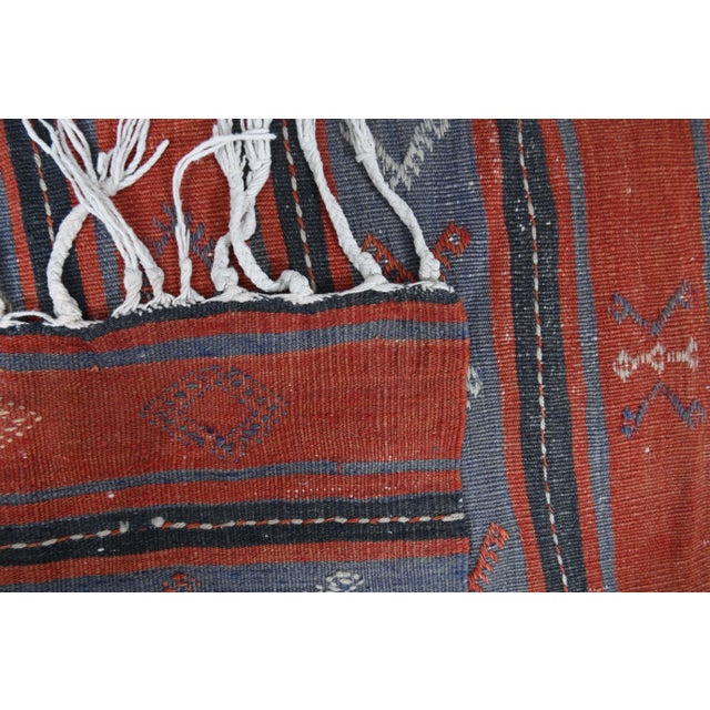 1970s Turkish Oushak Handmade Wool Cotton Red Runner Rug For Sale - Image 4 of 11