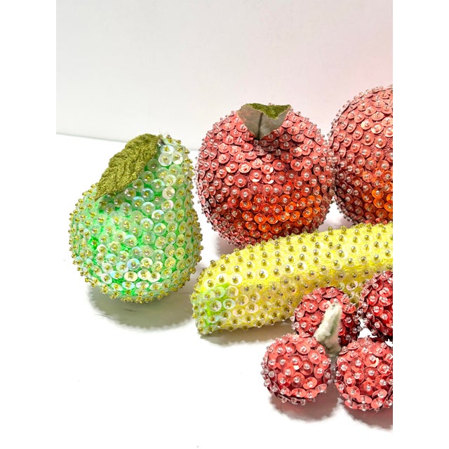 Mid-Century Modern Vintage Beaded Sequin Fruit Bowl Fillers – Collection For Sale - Image 3 of 11