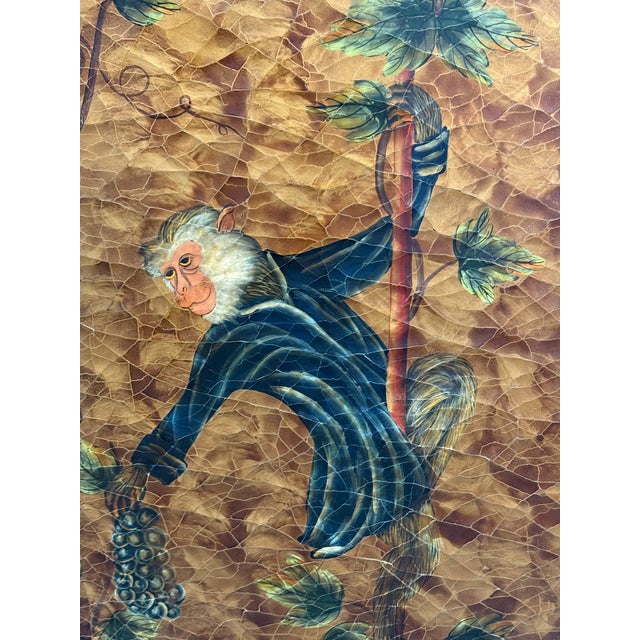 Chinoiserie Hand Painted Triple Panel Room Divider For Sale In San Francisco - Image 6 of 12
