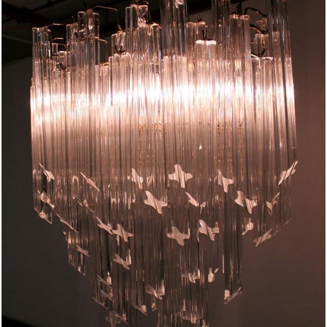Camer Mid-Century Modern Murano Chandelier Glass Prisms Light Fixture For Sale - Image 6 of 9
