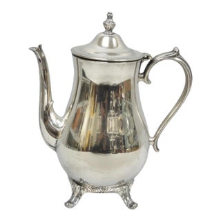 Vintage International Silver Co Silver Plated Victorian Teapot Coffee Pot For Sale