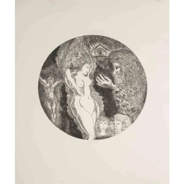 The vision is an artwork realized by Gianpaolo Berto, 1974. Etching, 60 x 50 cm. Edition 38/40, Dated 74' in the lower...