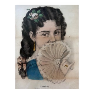 Mid 19th Century "Fannie" Currier & Ives Lithograph For Sale