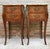Brown Antique Louis XV French Marquetry Marble Top Nightstands, Set of 2 For Sale - Image 8 of 17