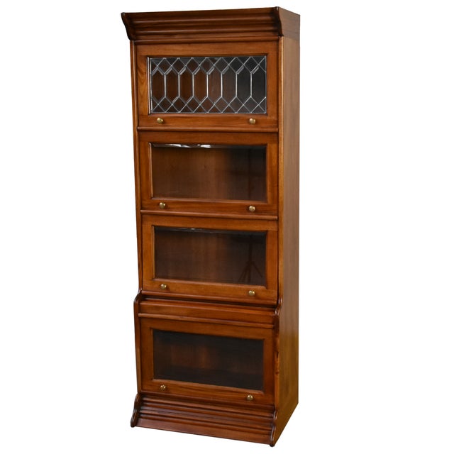 Wood Legacy 4 Stack Barrister Bookcase - Brown Walnut For Sale - Image 7 of 8