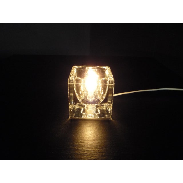Cute table lamp by Peill & Putzler. Glass cube with 1 light bulb. Excellent original condition. Glass has been checked for...