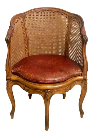 18th Century French Caned Bergère De Bureau