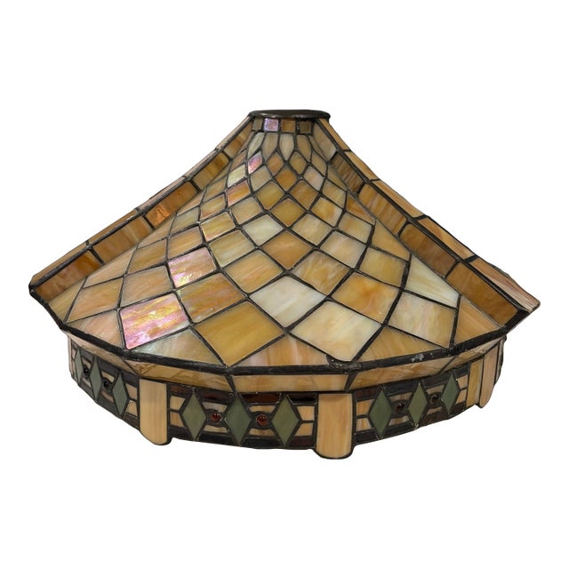 Very Rare 1920s Handmade Tiffany Style Lampshade For Sale