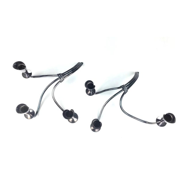 Mid-Century Modern 1970s Hans Jenson Silver Mid Century Modern Candle Holders For Sale - Image 3 of 13