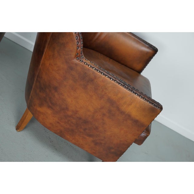 Vintage Dutch Cognac Colored Leather Club Chairs, 1970s, Set of 2 For Sale - Image 14 of 18