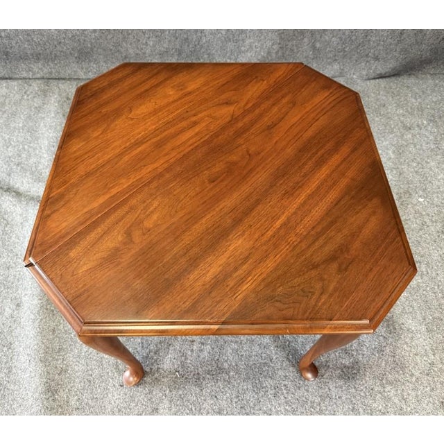 Late 20th Century Henkel Harris Solid Cherry Drop-Side Handkerchief Table Model No. 5610 For Sale - Image 12 of 14
