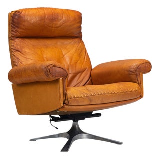 Vintage DS-31 High-Back Lounge Chair in Naturel Leather from de Sede, 1970 For Sale