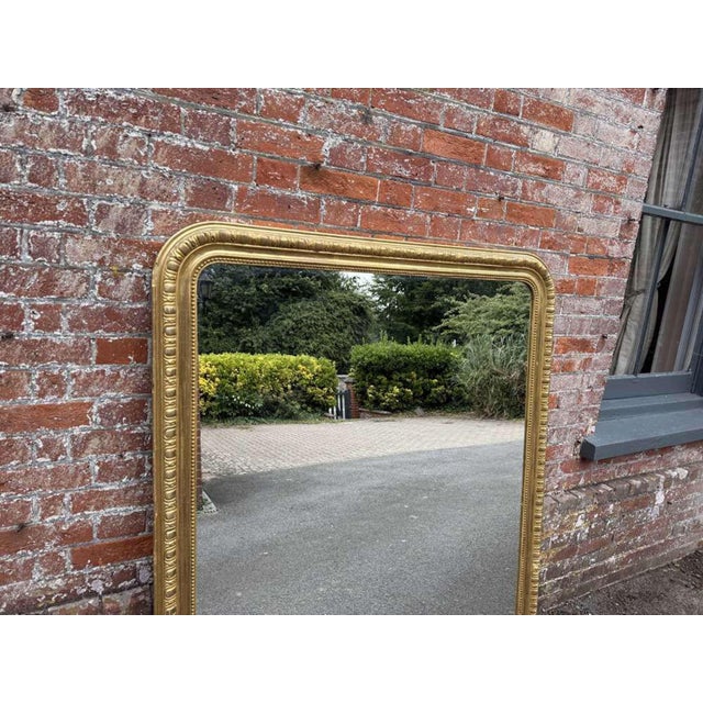 Large Antique English Arched Top Gilt Overmantle Mirror, 1800s For Sale - Image 5 of 8