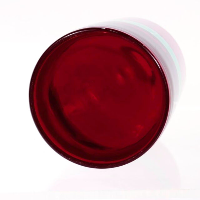 Glass Venini Mid-Century Italian Art Glass Bottle a Fasce Orizzontali by Bianconi For Sale - Image 7 of 11