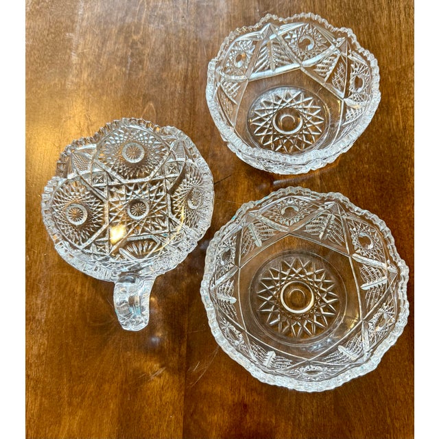 Early 20th Century American Brilliant Nappy Bowls - Set of 3 For Sale - Image 4 of 12