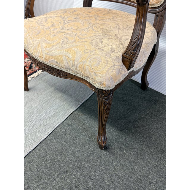 Traditional Ornate Carved Wood Armchair, Vintage For Sale - Image 11 of 12