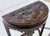 Antique 19th Century Chinese Brown Lacquer Demi-Lune Console Table | Hand-Painted Gilt Decor For Sale - Image 12 of 17