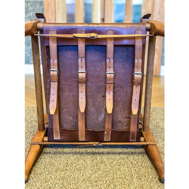 Safari Lounge Chair in Oak and Cognac Leather by Wilhelm Kienzle for Kaare Klint, 1950s For Sale - Image 10 of 18