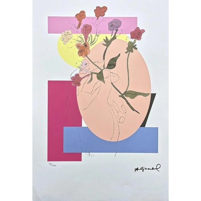 After Andy Warhol, Flowers in Hand, 1980s, Lithograph For Sale