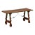 Antique Spanish Wooden Coffee Table with Carved Lyre-Legs and Iron Stretchers For Sale