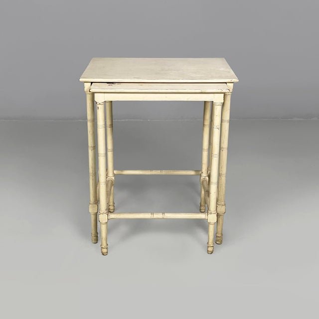 1940s Mid-Century Modern Italian Coffee Tables in White Wood, 1940s, Set of 2 For Sale - Image 5 of 18