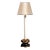 A bespoken Stiffel brass lamp with a lotus design base For Sale