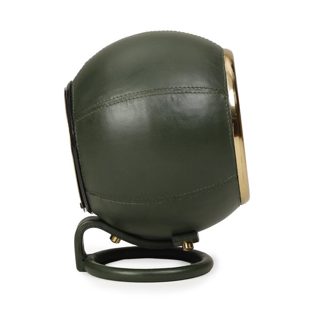 Boho Chic Draper Dark Green Designer Standing Accent Clock For Sale - Image 3 of 6